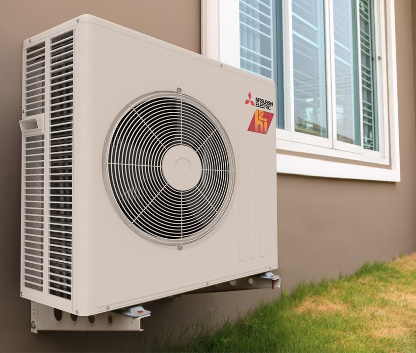 Ductless Heat Pump Outdoors - Cropped